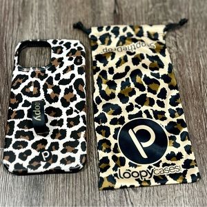 Cheetah Print Loopy Case For iPhone 13 Pro Max With Bag
